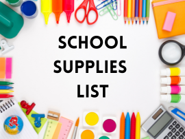  school supply lists